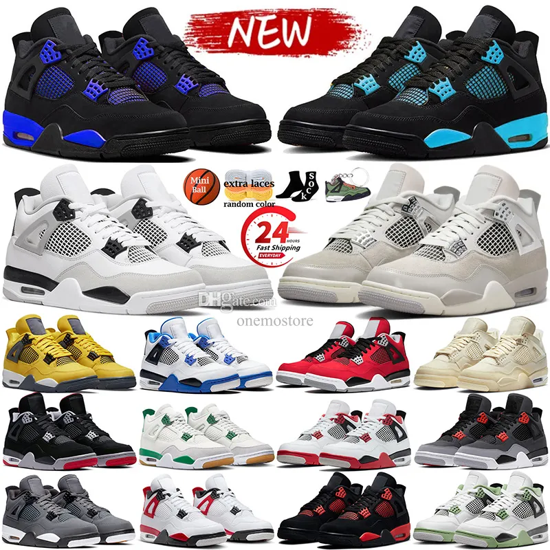 J4 Basketbalschoen Jumpman 4s Black Cat Heren Sneakers Schoenen Designer Zen Master Sail Rood Cement Thunder Wit Oreo Cool Grijs Universiteit Blauw Sport Outdoor Trainers