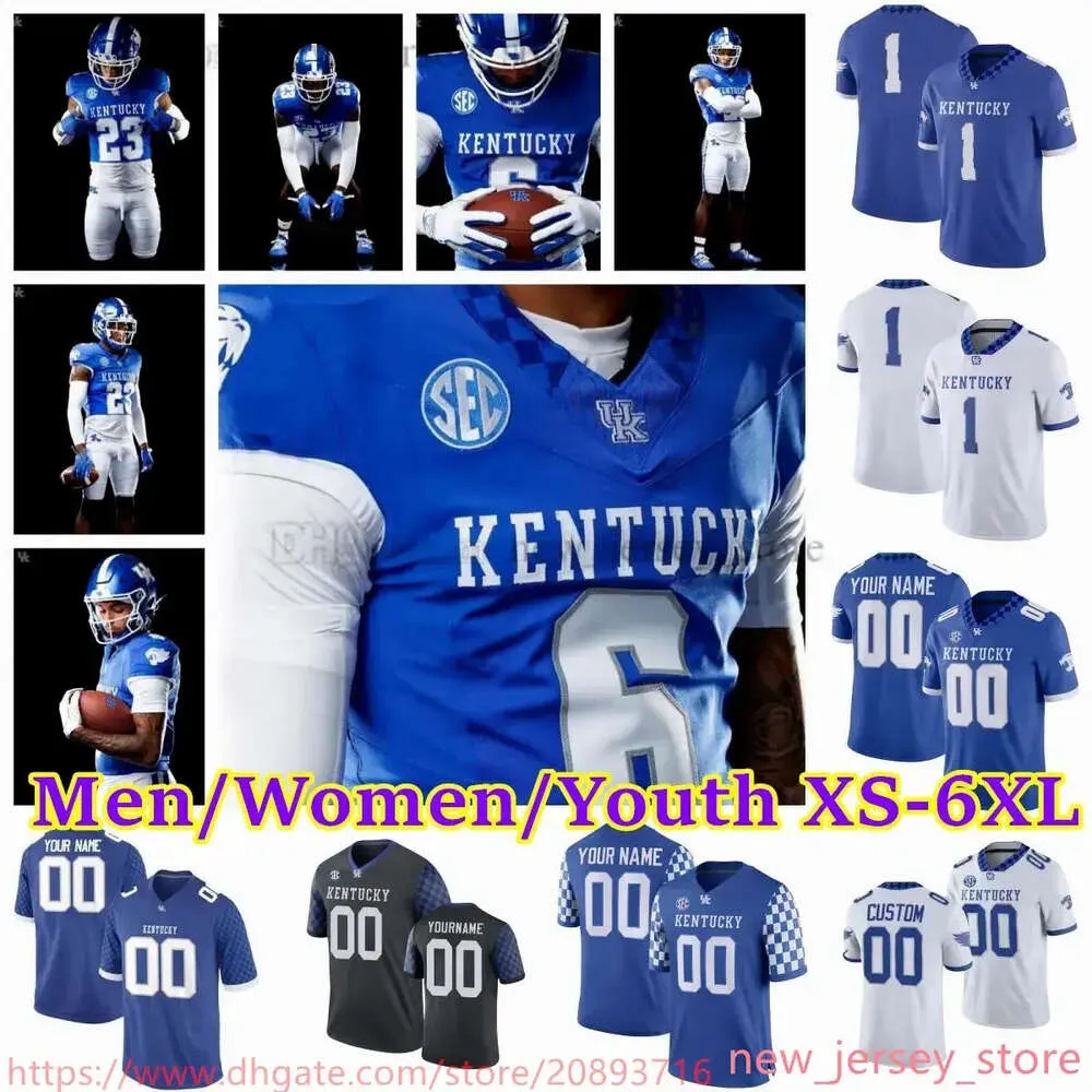 2024 Custom XS-6XL NCAA Kentucky Wildcats Football Jersey 13 Devin Leary 12 Kaiya Sheron 1 Ray Davis 9 Tayvion Robinson 4 Jutahn Mcclain H High High