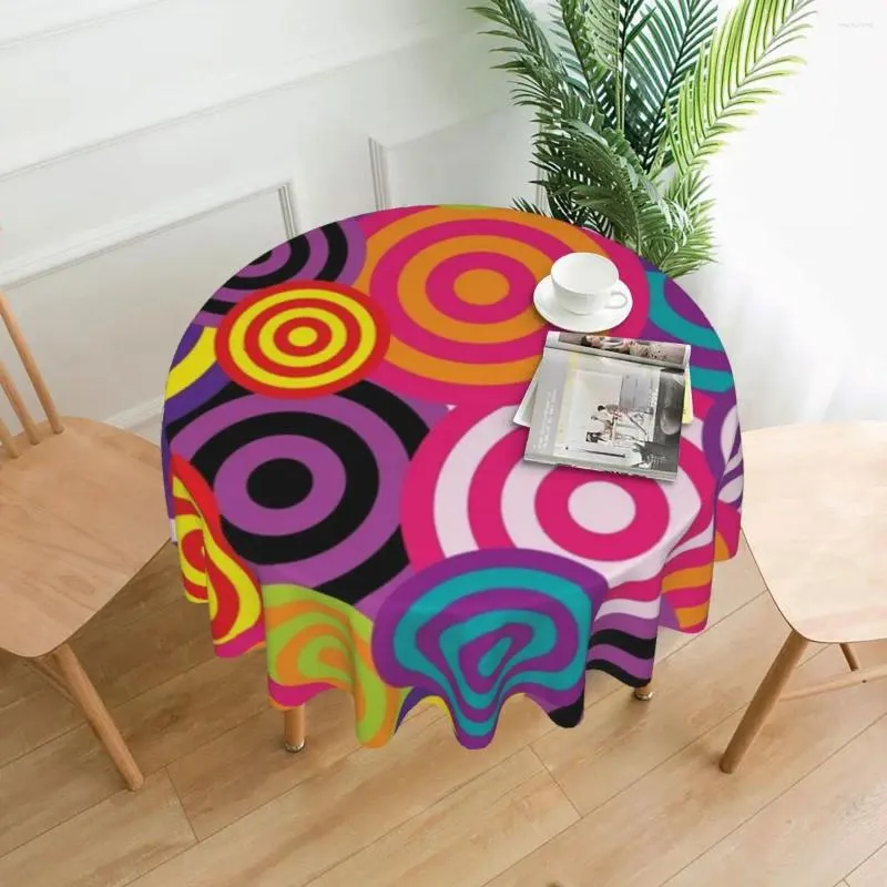 Tkanina stołowa bohemian okrągła obrus retro okładka projektowa do jadalni kuchennej zabawne na zewnątrz