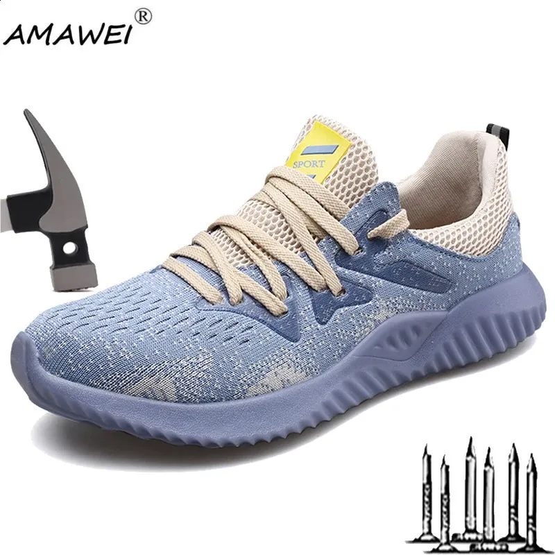 Amawei Work Shoes Steel Toe Protection أحذية أمان خفيفة الوزن مع الحديد مع أحذية عمل مضادة للانزلاق 240130