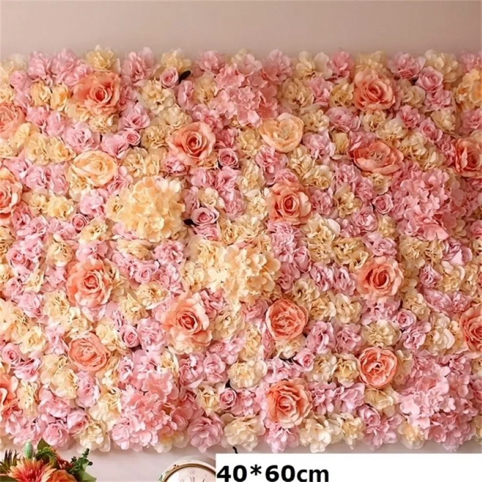 4060 cm konstgjorda blommor Mat Silk Rose Hybrid Wedding Flower Wall Artificial Rose Peony Flower Wall Panels Wedding Decoration T20244E