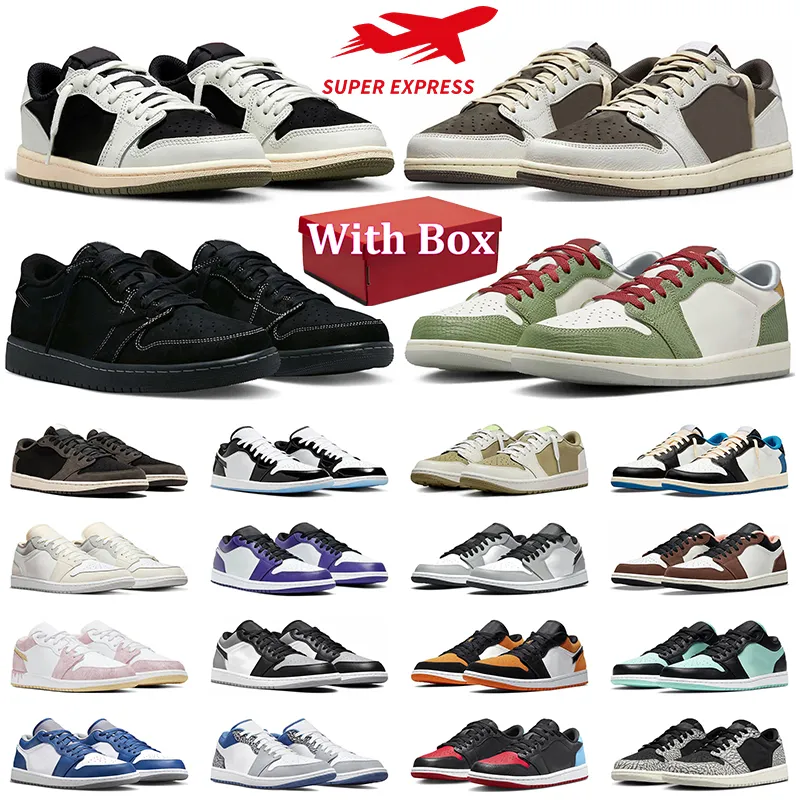 Med Box 1S Year of the Dragon 1 Low Basketball Shoes Black Phantom Reverse Mocha Court Purple Wolf Grey Mens Trainer