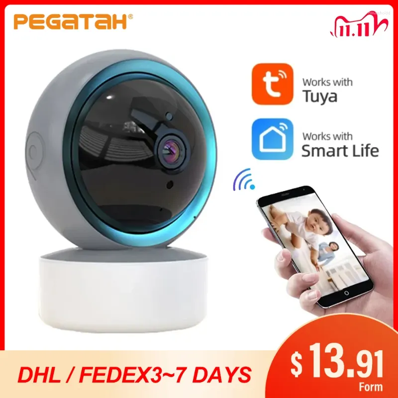 Tuya WiFi PTZ Camera 1080p HD inomhus Baby Monitor Smart Home Wireless Night Vision P2P Security Video Surveillance IP Cameras