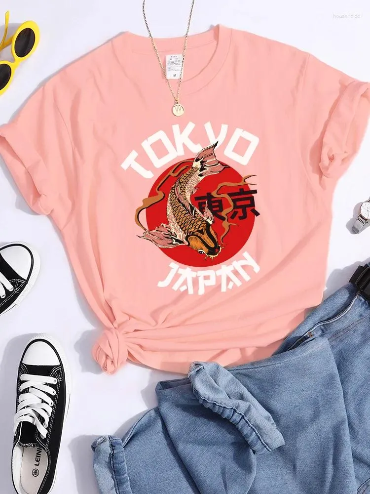 Magliette da donna Tokyo Sun Carp Japan Stampe Maglietta Moda Camicia estiva Street T-shirt di alta qualità Abbigliamento Traspirante Sport Cool Donna