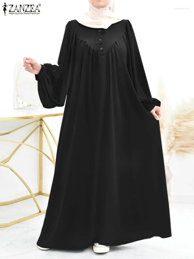 Roupas étnicas Vestidos Hijab Muçulmanos para Mulheres Turquia Abaya Oversize Robe ZANZEA Eid Mubarek Maxi Sundress Dubai Vestidos Kaftan Isamic