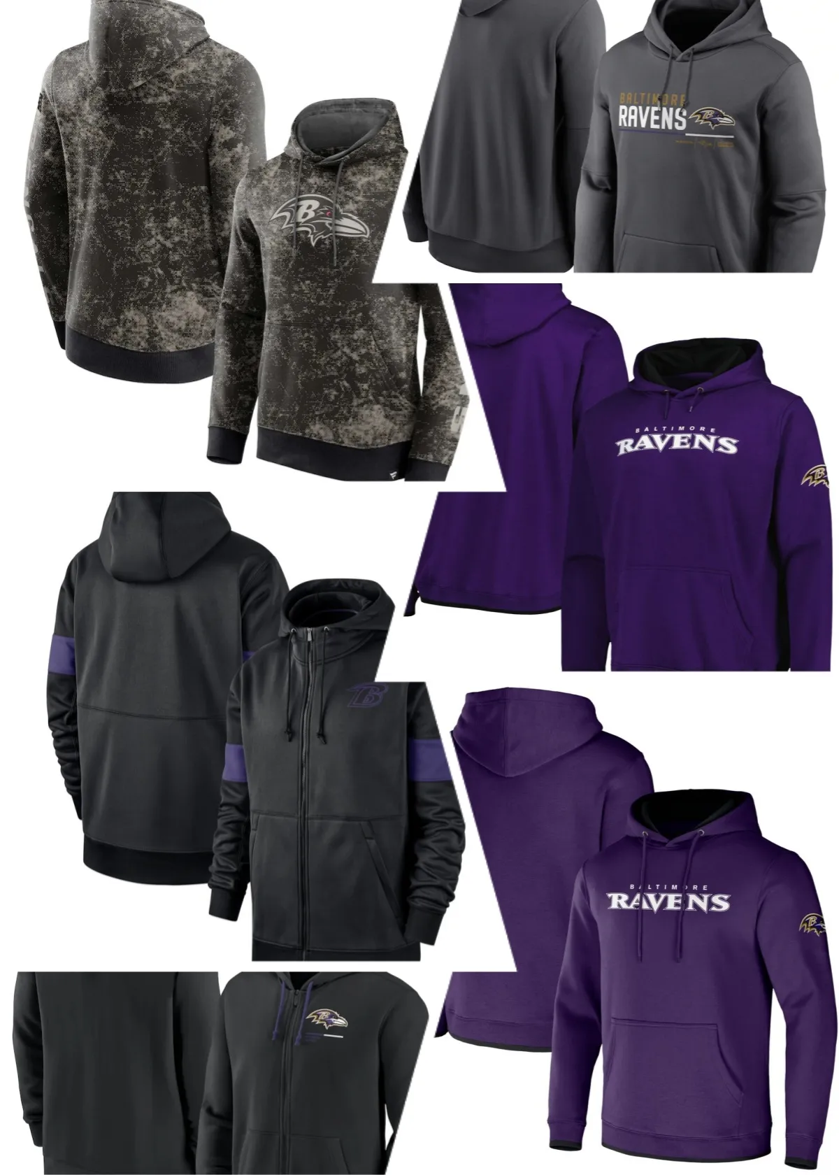 Baltimore''ravens''men Black Sideeline Club 공연 풀-Zip 까마귀