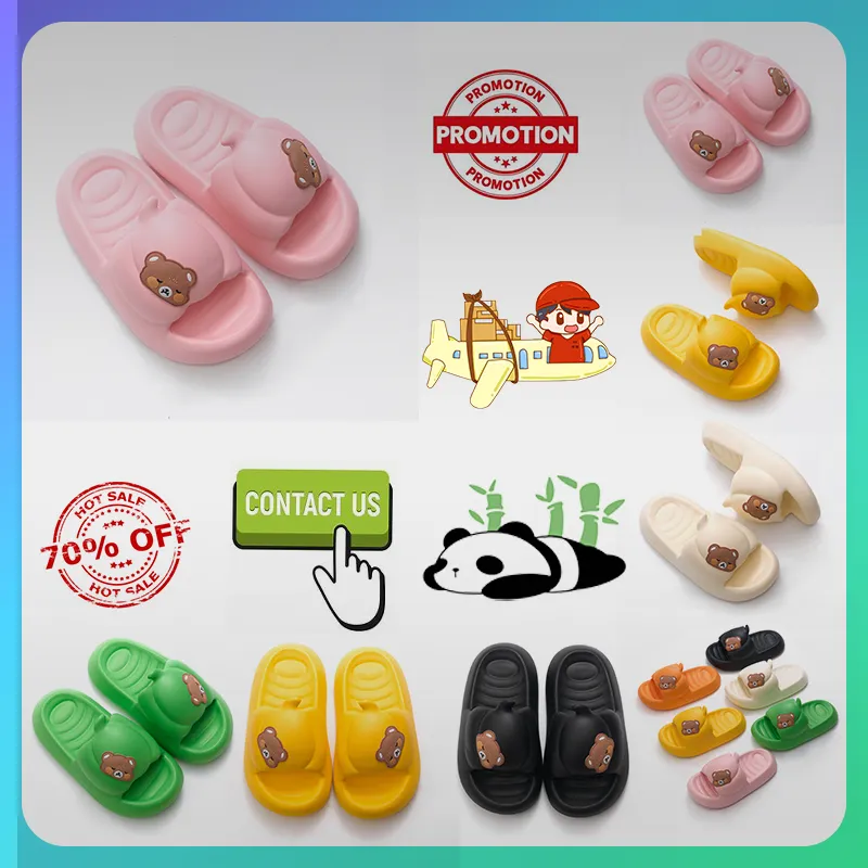 Designerplattform Ny Little Bear Slipper Sandal Platform Casual Slippers Mense bär lätt vikt Andningsbar supermjuk sommarhäl utomhus strandskor