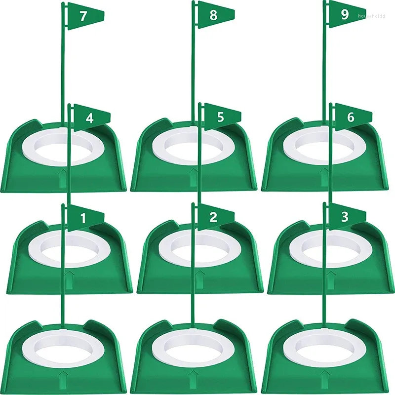 Aide à l'entraînement de golf, paquet de 9, coupe et drapeau, putters en plastique pour intérieur et extérieur, enfants, hommes, femmes, bureau