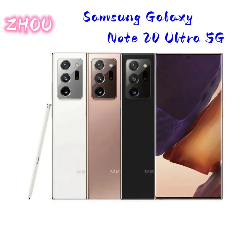 Samsung Galaxy Note 20 Ultra 5G Note20 ultra double sim N986 256 go téléphone portable d'origine Octa Core Exynos 990 6.9 "12 go RAM 108MPDual