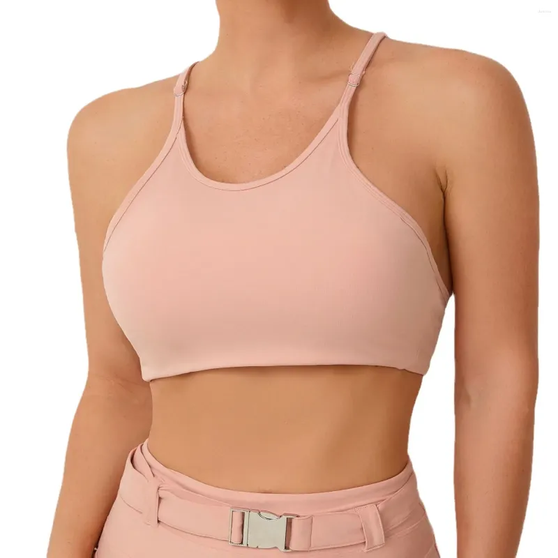 Tanques femininos sutiã esportivo para mulheres estofamento lycra ginásio colheita topo 2024 push up esporte mulher camis roupas topos mujer rosa azul vermelho marrom preto