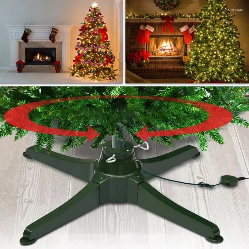 Decorações de Natal Base de suporte de árvore útil suporte rotativo elétrico de 360 graus árvores artificiais para casa el