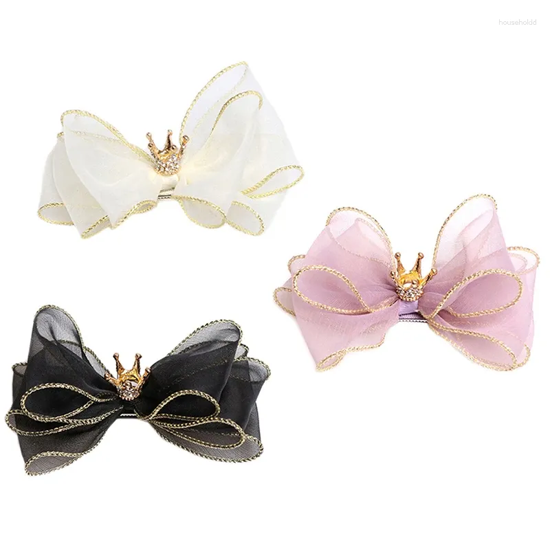 Vêtements de chien Chat Pet Hair Clip Hairoins Mignon Dentelle Princesse Couronne De Mariage Fête D'anniversaire Pographie Décoration Fournitures Cadeau