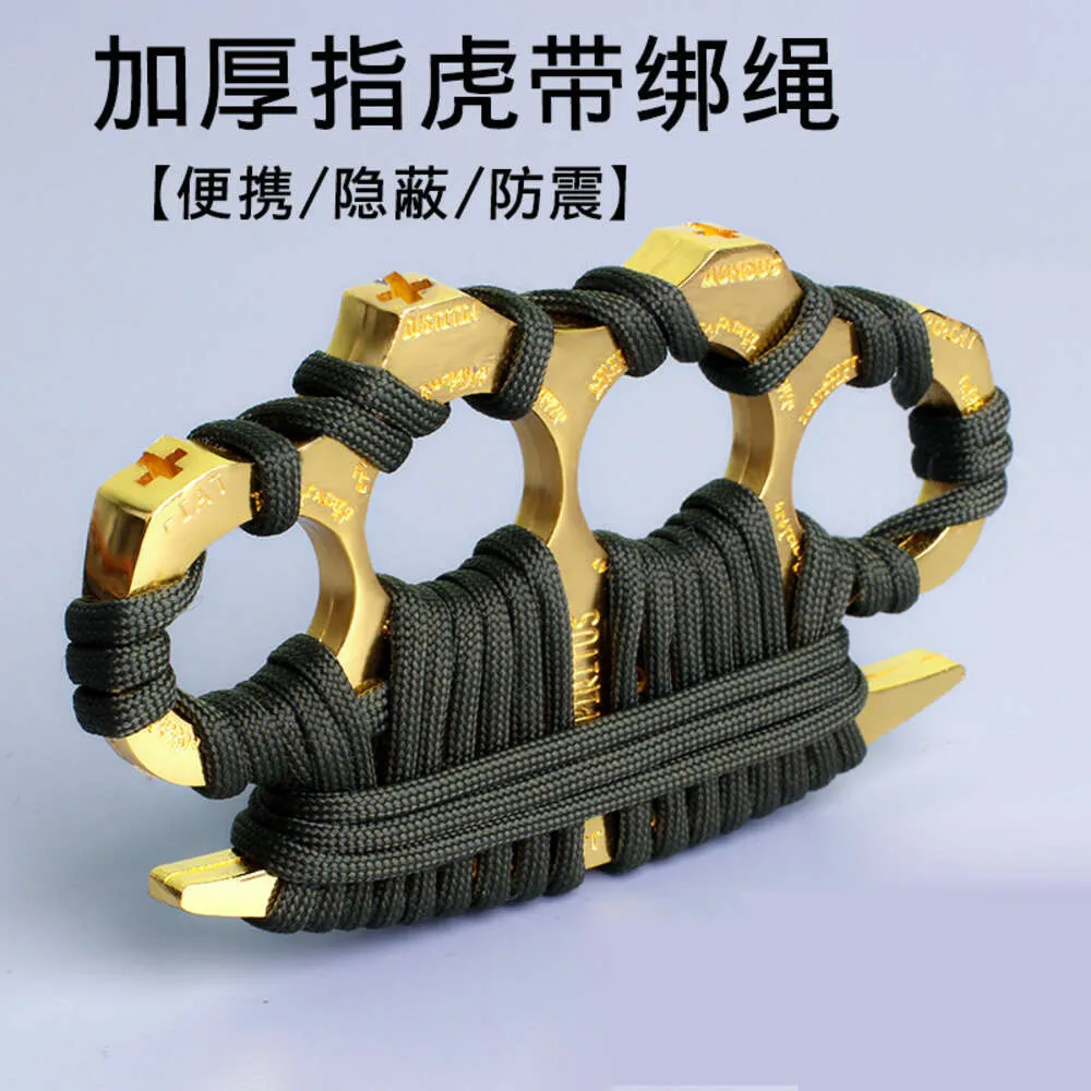 Large Thickened Finger Tiger Winding Rope Designers Fist Head Self-defense Four Hand Buckle Boxing Martial Arts Supplies Window Breaker NXKI