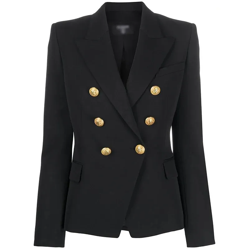 HarleyFashion Frauen Klassisches Design Europäischen Stil Frühling Herbst Fitness Schlank OL Allmtach Schwarz Blazer Hohe Qualität 240202