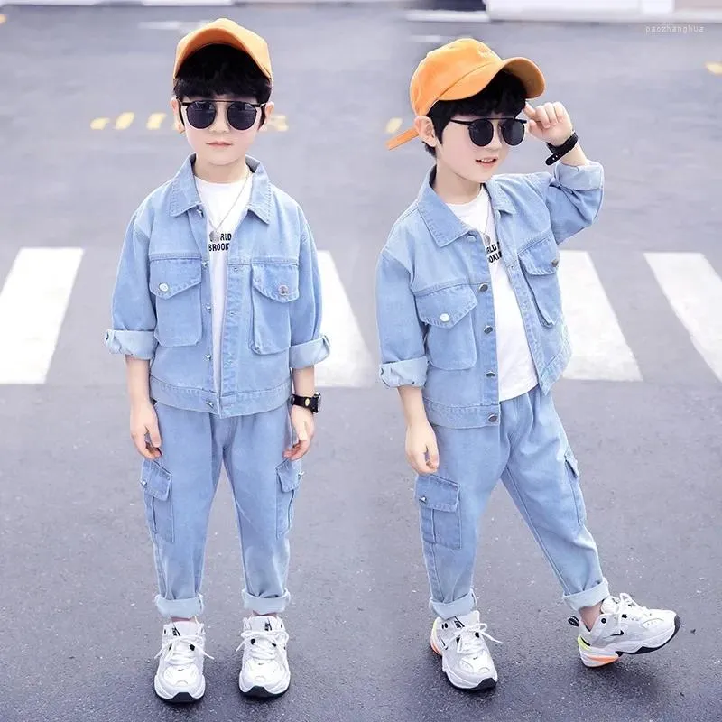 Set di abbigliamento Ragazzi Set Bambini Primavera Autunno Abito di jeans Manica lunga Abiti per bambini Per vestiti per neonati 4 6 8 10 12 anni