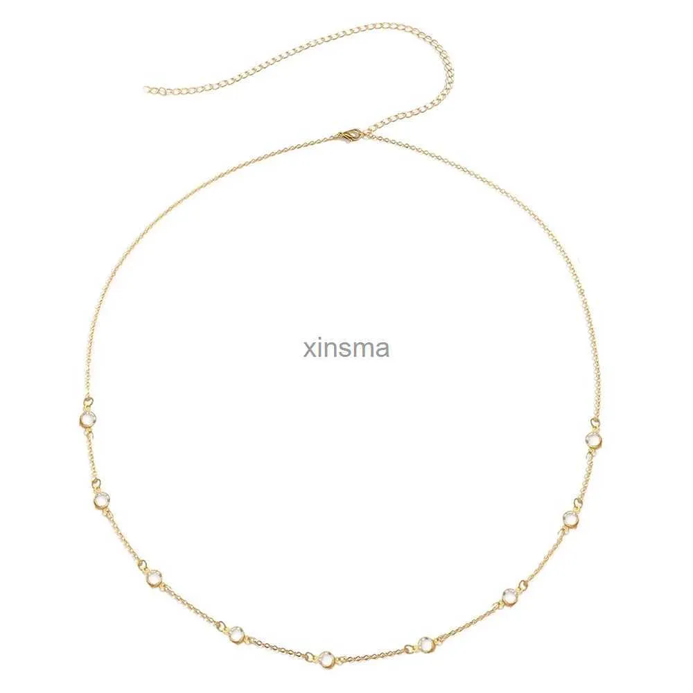 Other Jewelry Sets MinaMaMa 2022 New Stainless Steel Bikini Jewelry Crystal Waist Chain Belly Chain For Women Girls Minimalist Sexy Body Accesorios YQ240204