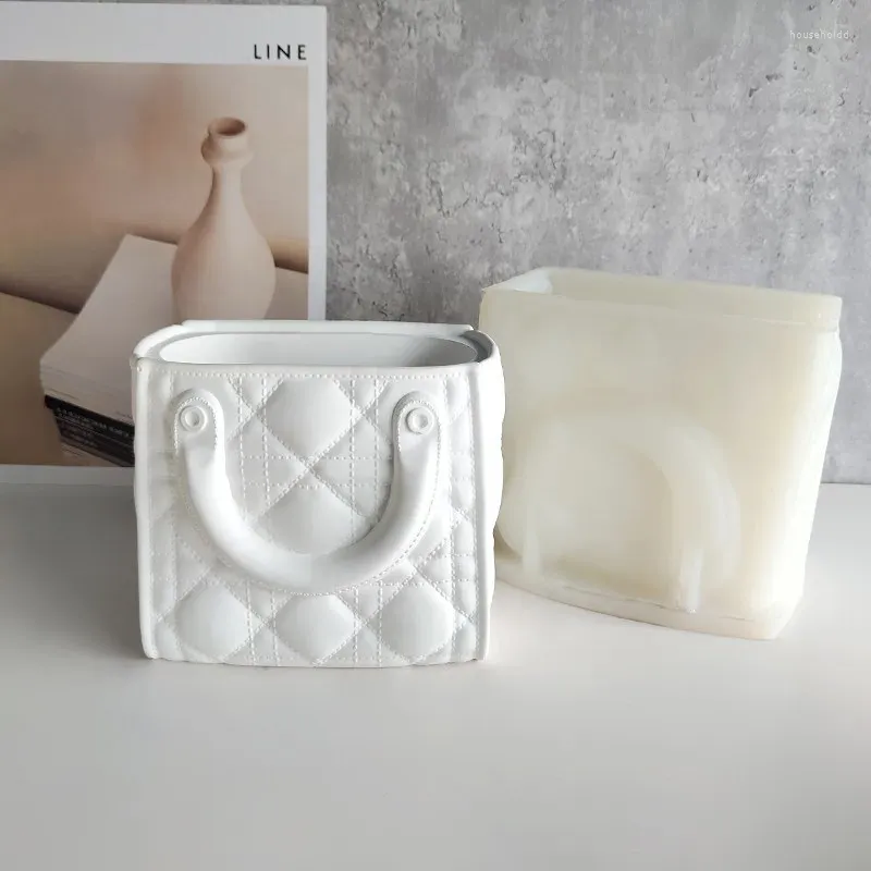 Ambachtelijke gereedschappen vrouw luxe handtas siliconen mal keramische gips bloempot DIY cadeau meisjes portemonnee tas gips vorm vaas decoratie mallen