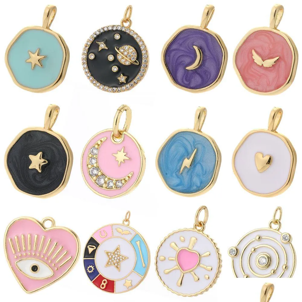 Charms Moon Star Heart Charms For Jewelry Making Supplies Bohemia Colorf Cute Pendant Charm Diy Earrings Necklace Drop Delivery Jewelr Dhxjw