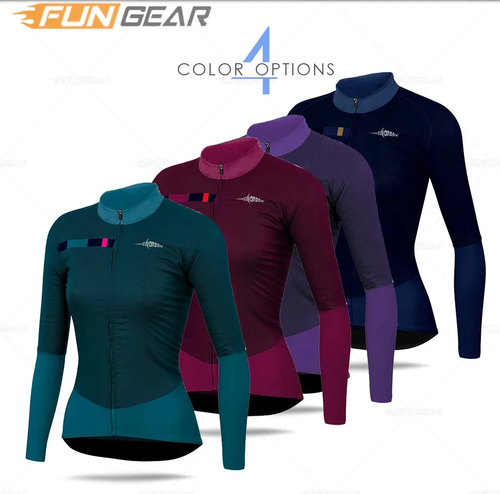 Mulheres jaqueta de inverno triathlon manga longa ciclismo moletom maillot ciclismo roupas camisa ciclismo manter quente 240129