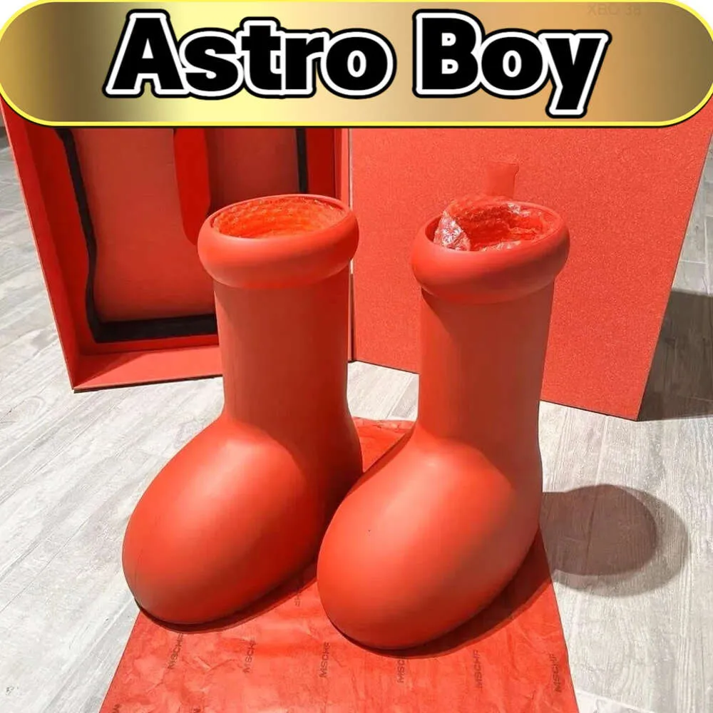 10A Astro Boy MSCHF Stiefel, großer roter Kopf, Regenstiefel, dicker Boden, rutschfeste hohe Stiefeletten, Gummiplattform, Designer-Bootie, modische Luxus-Männer-Frauen-Schuhe, EUR 36–47