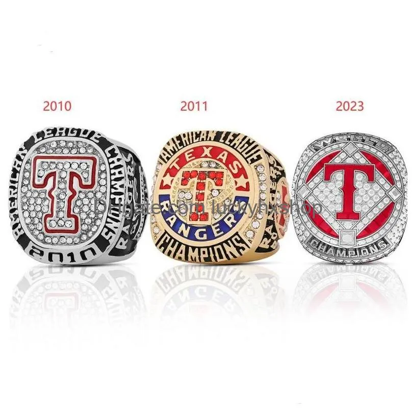 2010 2011 2023 Baseball Rangers Seager Team Champions Championship Ring With Tood Display Box Souvenir Men Fan Gift Drop Delivery Dhutm