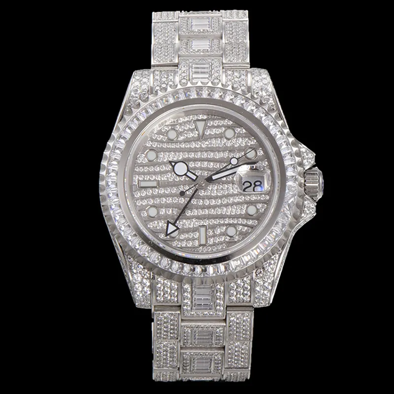 Diamond Watch Mens Designer Watches 2824 Automatisk mekanisk safir 40mm med diamantspäckt stålarmband kvinnor armbandsur Montre de luxe