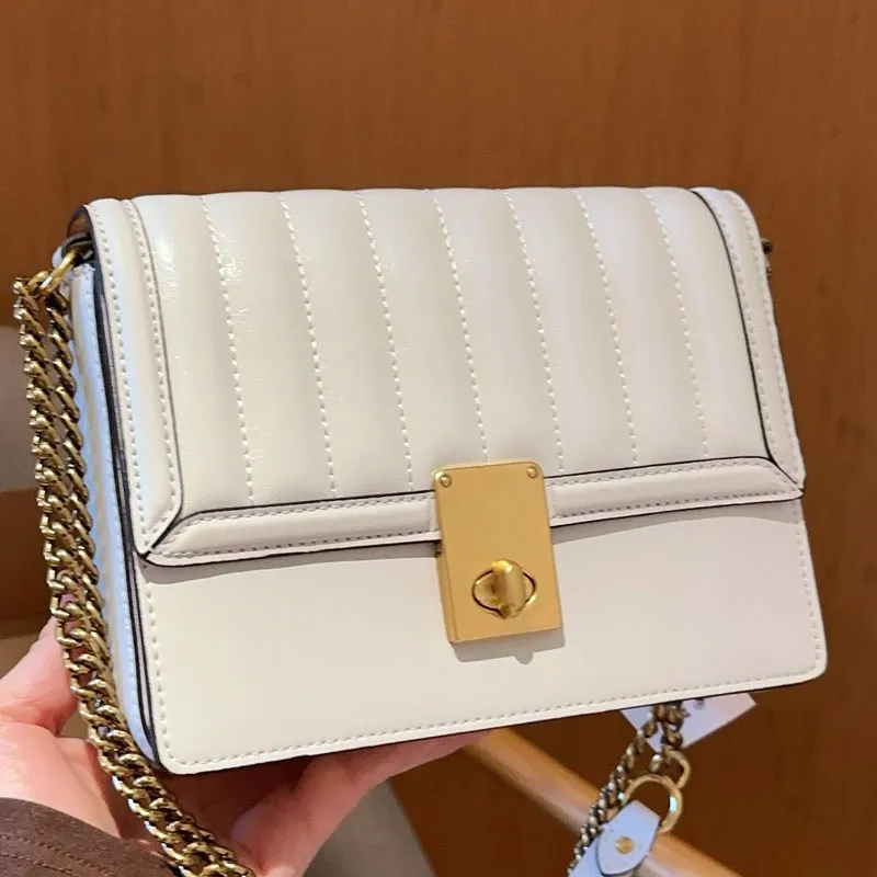 5A Organ Bag Designer Bags Classic Metal Hardware Chain Bags Fashion Letter Car Thread Square Inner Elegant White Partition Zipper Shopping Crossbody Bags