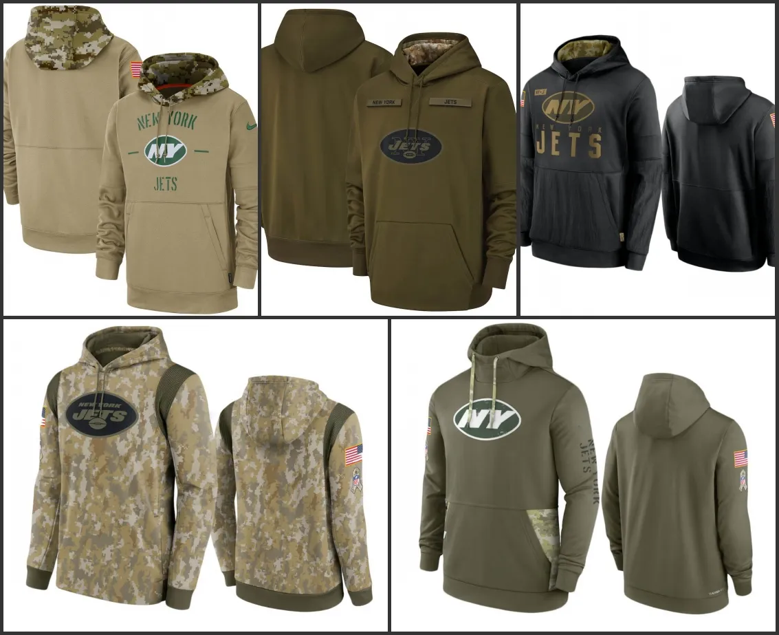 New York''jets''men نساء الشباب تحية لخدمة الأداء الهامش pulver hoodie