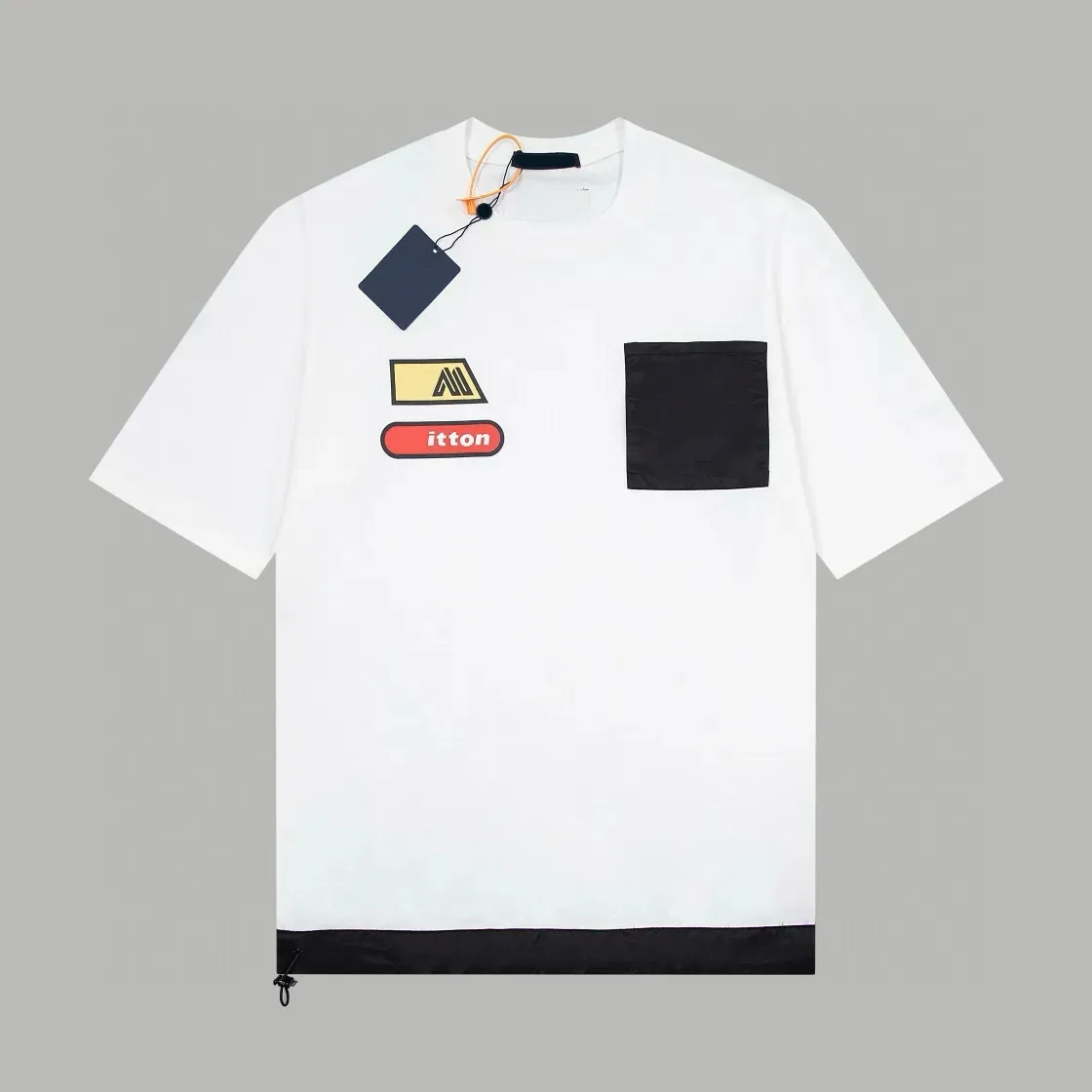 男性Tシャツ高品質のトップデザイナーラグジュアリーカジュアルルーズショートスリーブTシャツジャンパー幾何学的パターンY2K