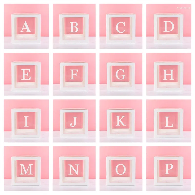 Dekorativa figurer 30 cm stora bokstäver A-Z Box Baby Name Balloon Dusch Party Decoration 1st Birthday Letras Decorativas