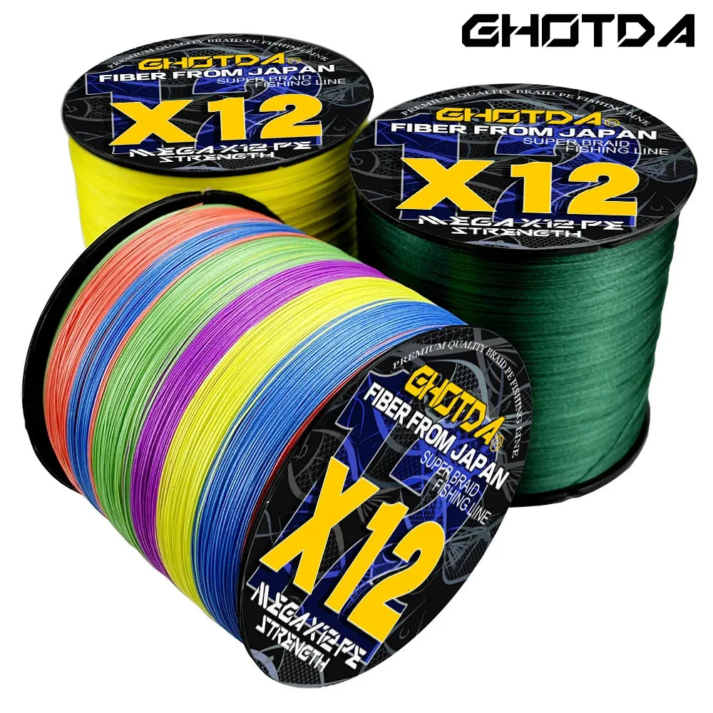 GDA 12 Strands 1000M 500M 300M X12 Braided Fishing Line PE Sea Saltwater Fishing Weaves Super Strong Power 20-120LB 240123