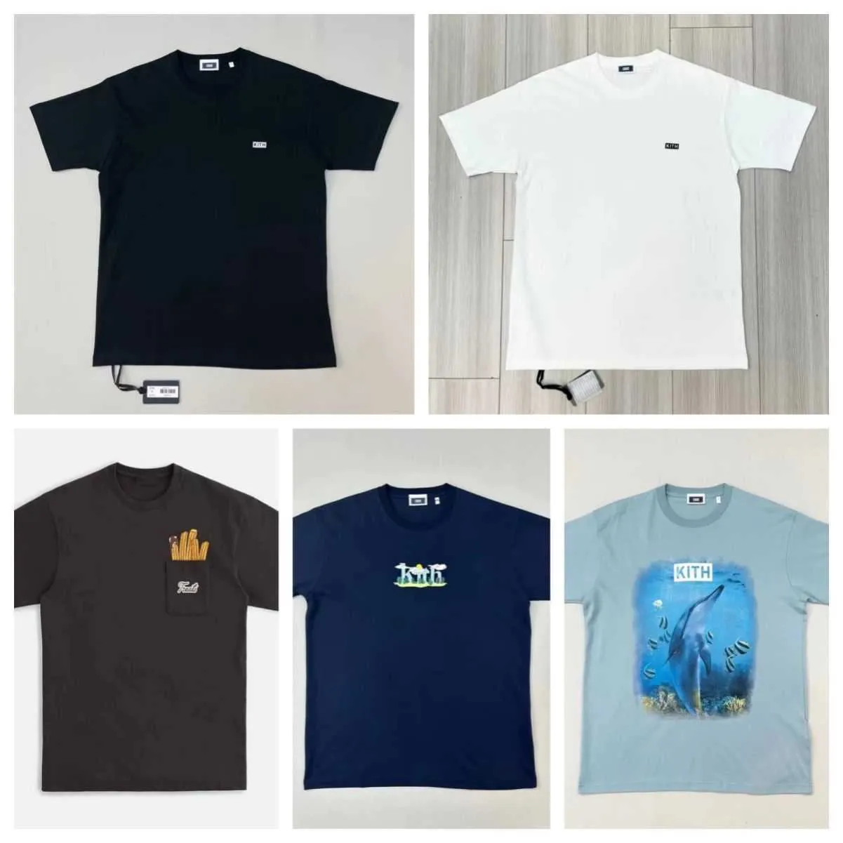 Five Colors Small Tees Men Women Summer Dye Kith t Shirt High Quality Tops Box Fit Short Sleeve Mz