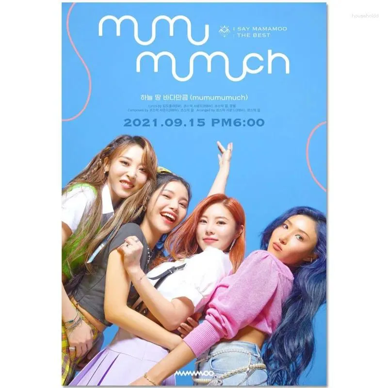 Pinturas Mamamoo Kpop Poster Canvas 30x45cm 40x60cm Arte decoração de tecido de pano de tecido de tecido de parede de tecido 12.29