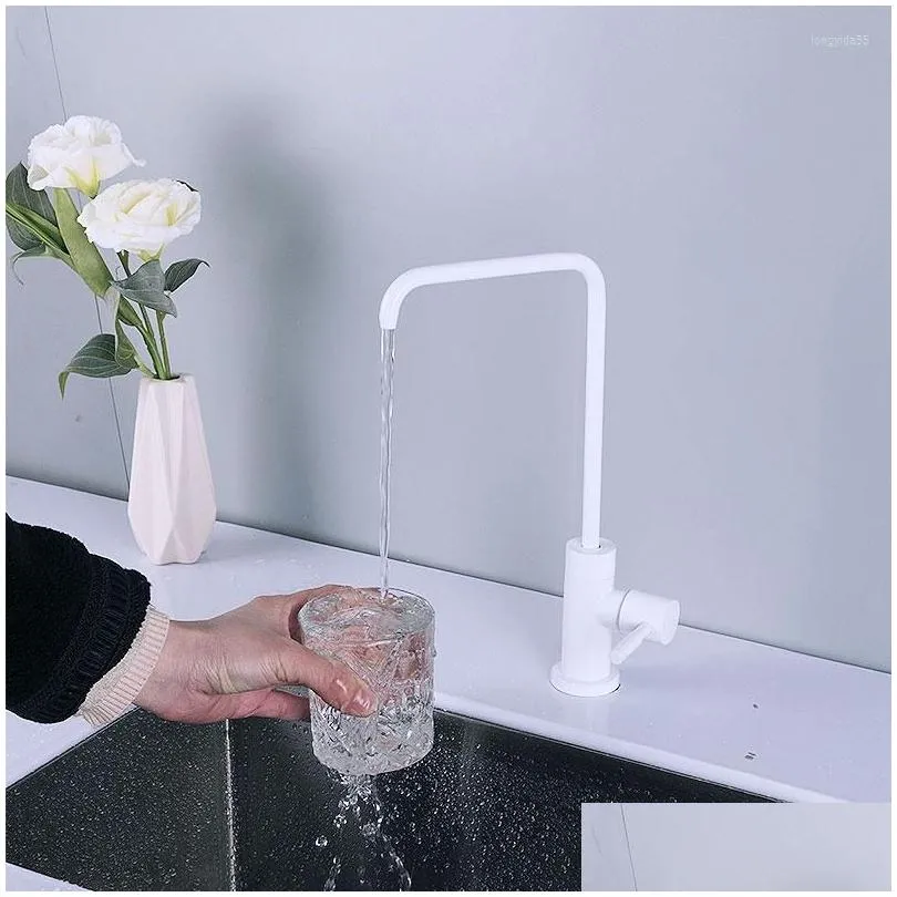 Kökskranar Pure White Color Drinking Water Filter Facet Connector- Direct Tap Filters Purifier Drop Delivery Home Garden Shower Dhzcu