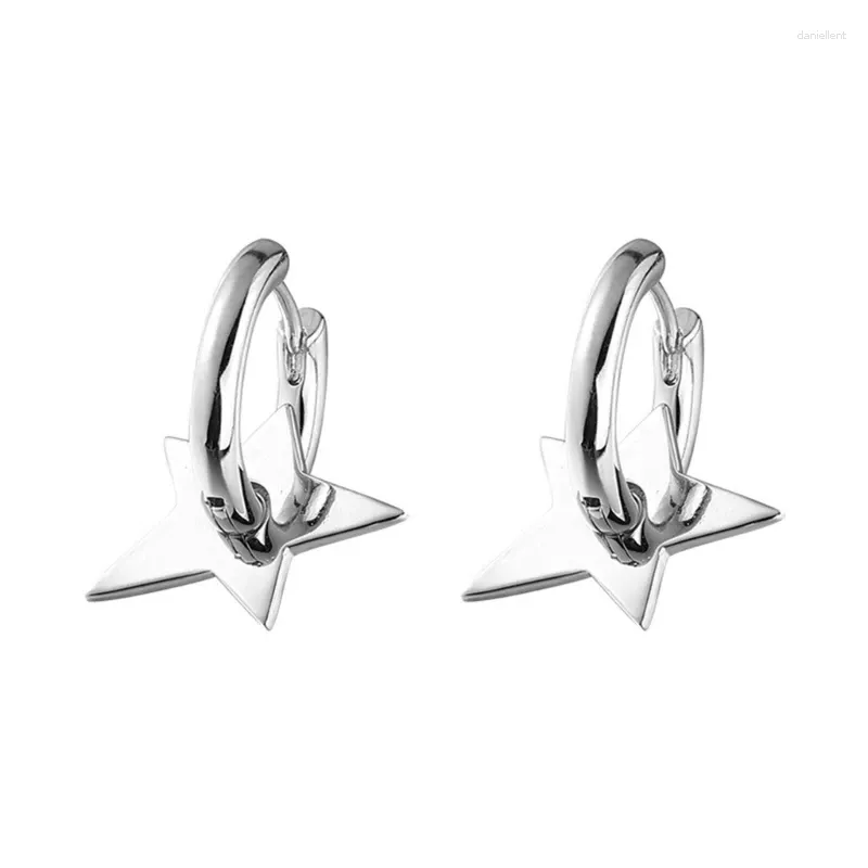 Hoop Earrings Trend 2024 Pentagram For Women Fashion Aesthetic Earring Man Hip Hop Statement Girl Jewelry Gift