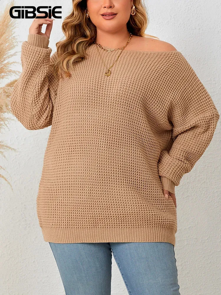 Womens Sweaters Plus Size Oversized Off The Shoulder Sweaters Plus
