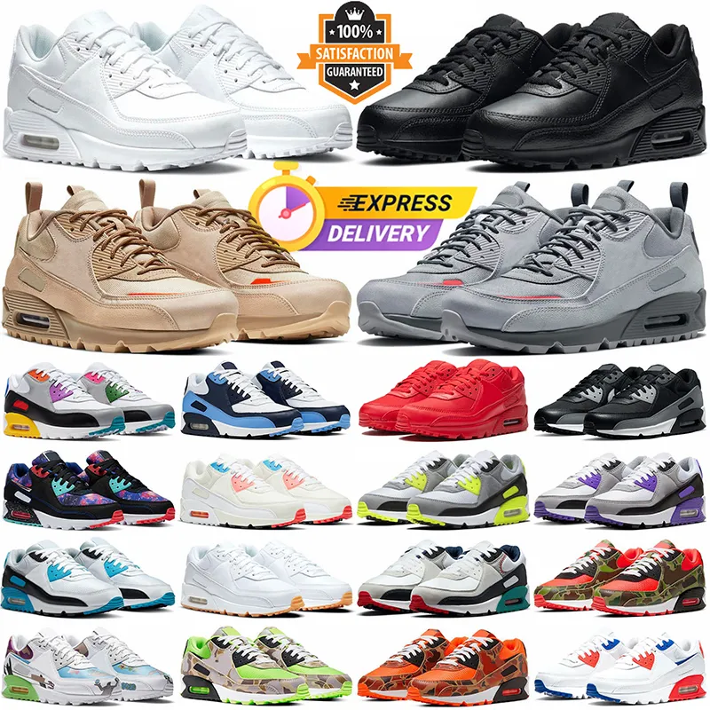 90 Max Laufschuhe 90er Jahre Herren Trainer Leder Triple Black UNC urplus Cargo Khaki Be True Orange Camo Grape Hyper Cool Grey Have Outdoor Sports Maxs 90 Air Sneakers