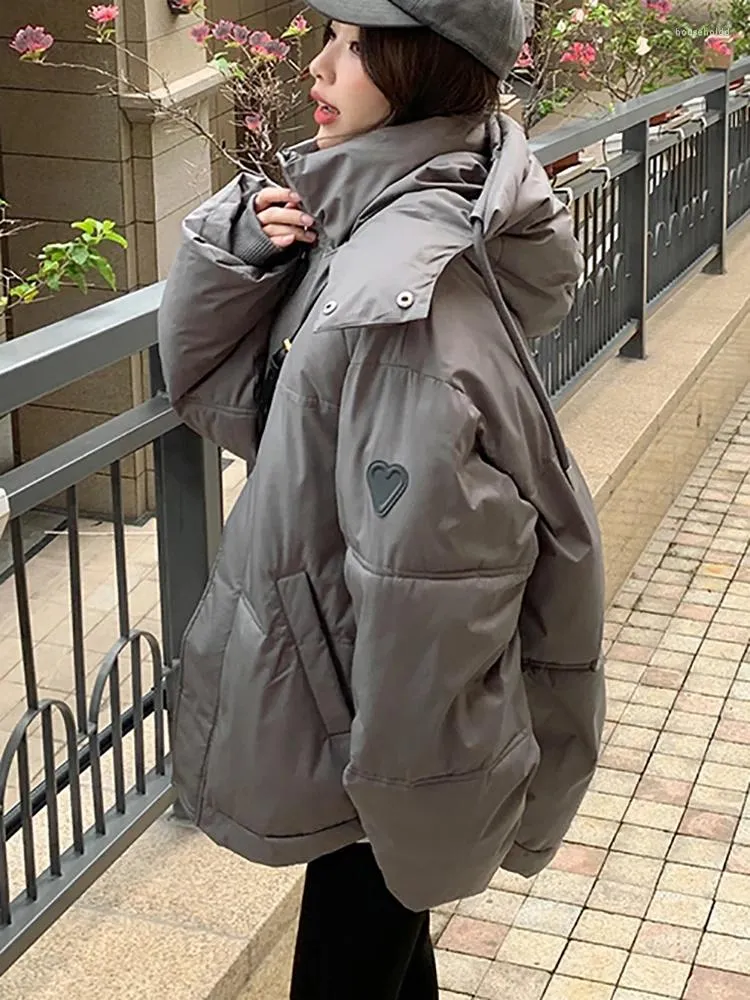Women's Trench Coats Jacket Parka Winter Puffer Hooded Thick Warm Female Down Cotton Coat Zipper Padded Thickening Outwear Abrigos De Plumas