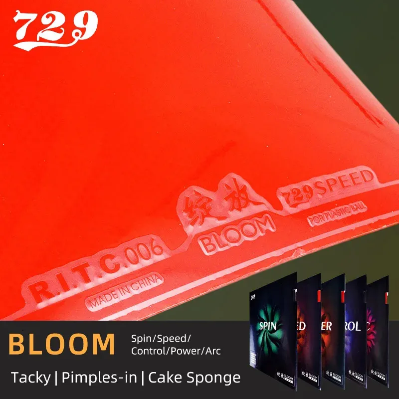 Originele Vriendschap 729 Bloom Tafeltennisrubber Tacky Ping Pong Rubber Puistjes-in voor Snelle Aanval met Loop Drive 240131