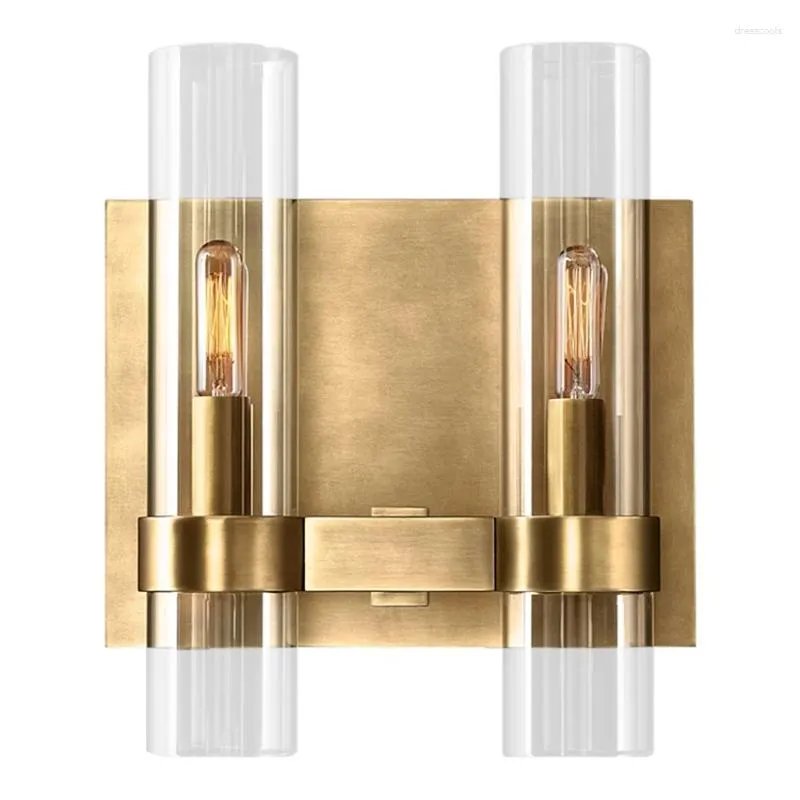 Wall Lamp Post Modern Luxury Vintage Brass Lamps American Retro Living Room Background Bedroom Aisle Sconces Lights Front