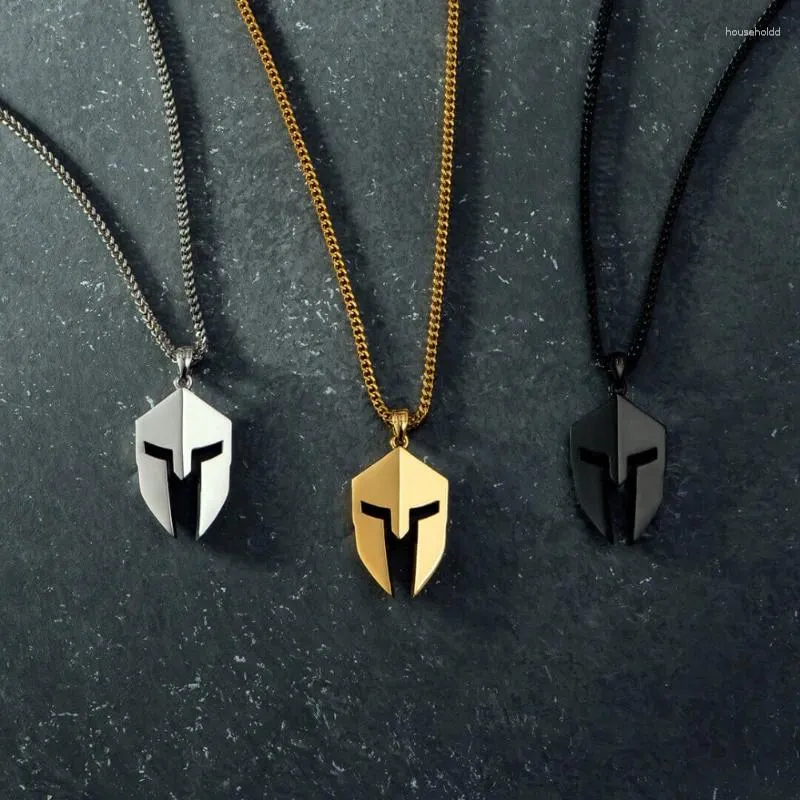 Pendant Necklaces Arrival Spartan Helmet Necklace Hip Hop Men Women Couple For Lovers Rapper Stainless Steel Jewelry