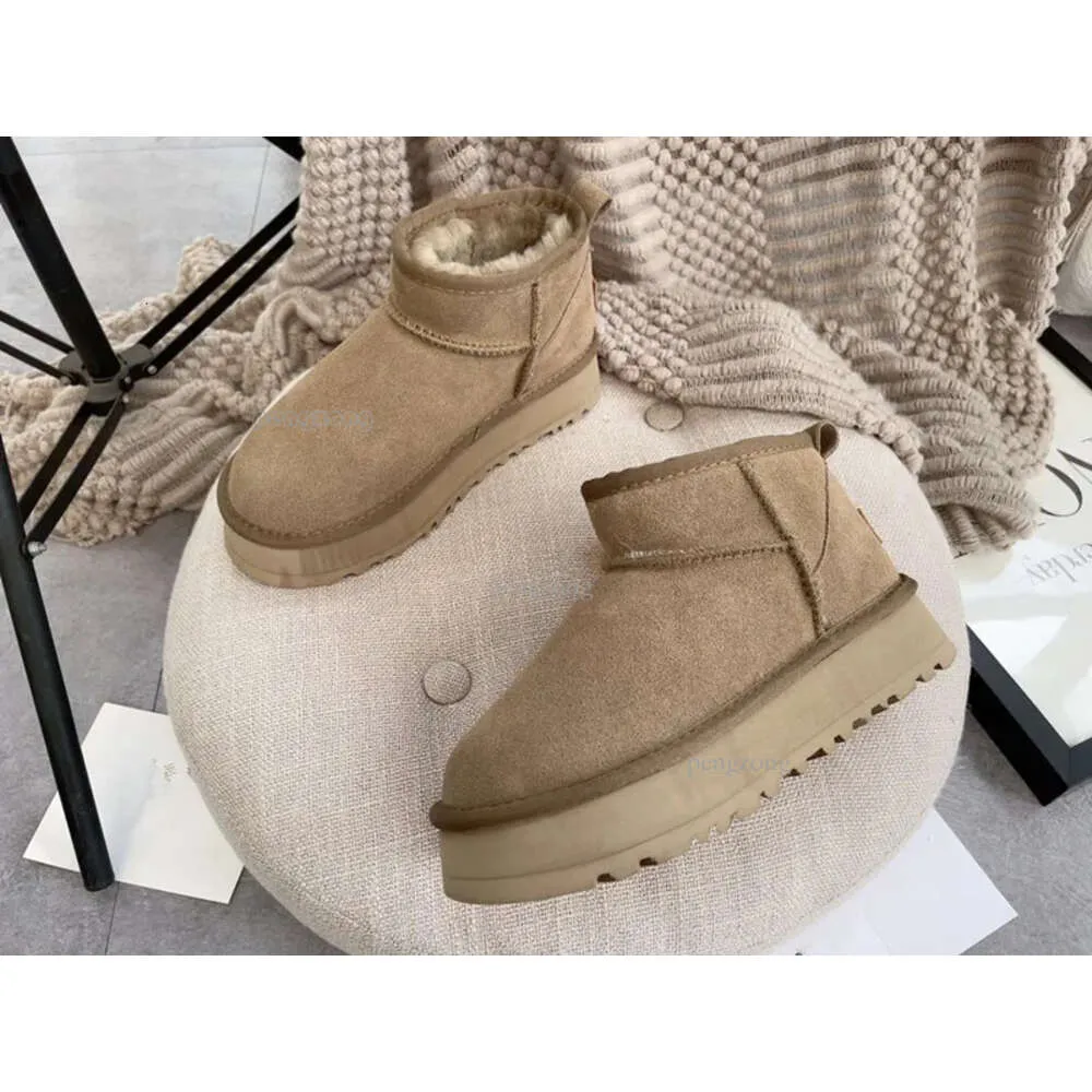 Austrália mulheres clássicas mini plataforma bota ultra fosca camurça pele botas de neve shearling mistura de lã de pele sintética conforto inverno designer menina 136