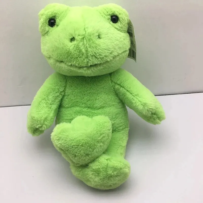 Kawaii 40cm Green Frog Plush Toys Stuffed Animals Doll Baby Kids Children Girls Boys Adults Birthday Gifts Home Desk Room Decor 240123