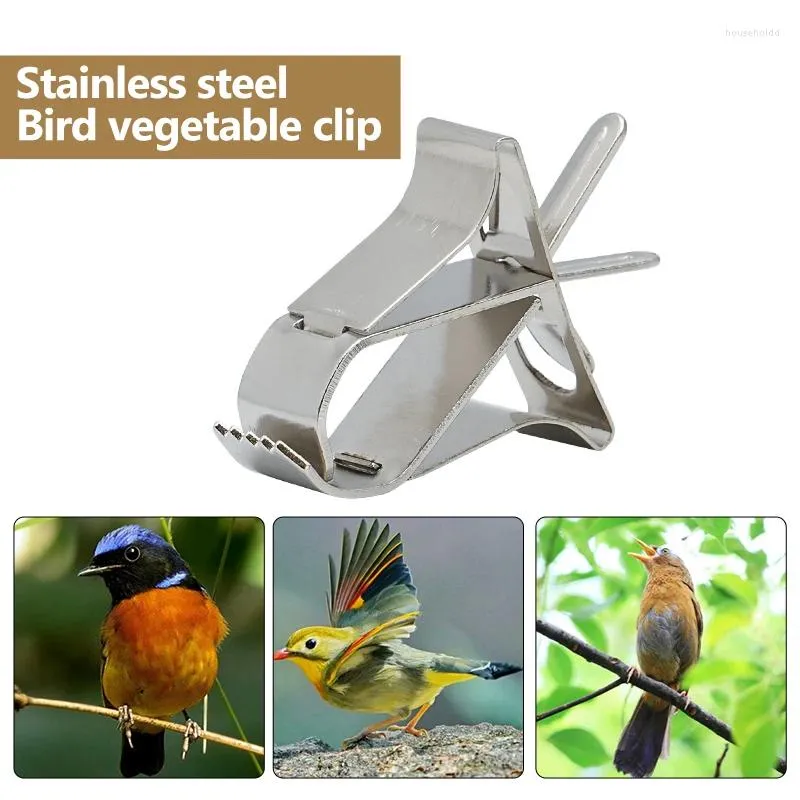 Other Bird Supplies Fruit Clips Stainless Steel/Plastic Pet Vegetable Parrot Small Animal Feeder Clip Feeding Tool Cage Accessories