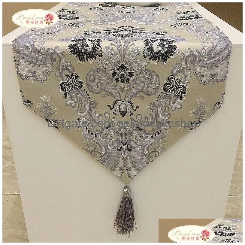 proud rose luxury table runner coth european jacquard bed flag fashion household adornment supplies 220615
