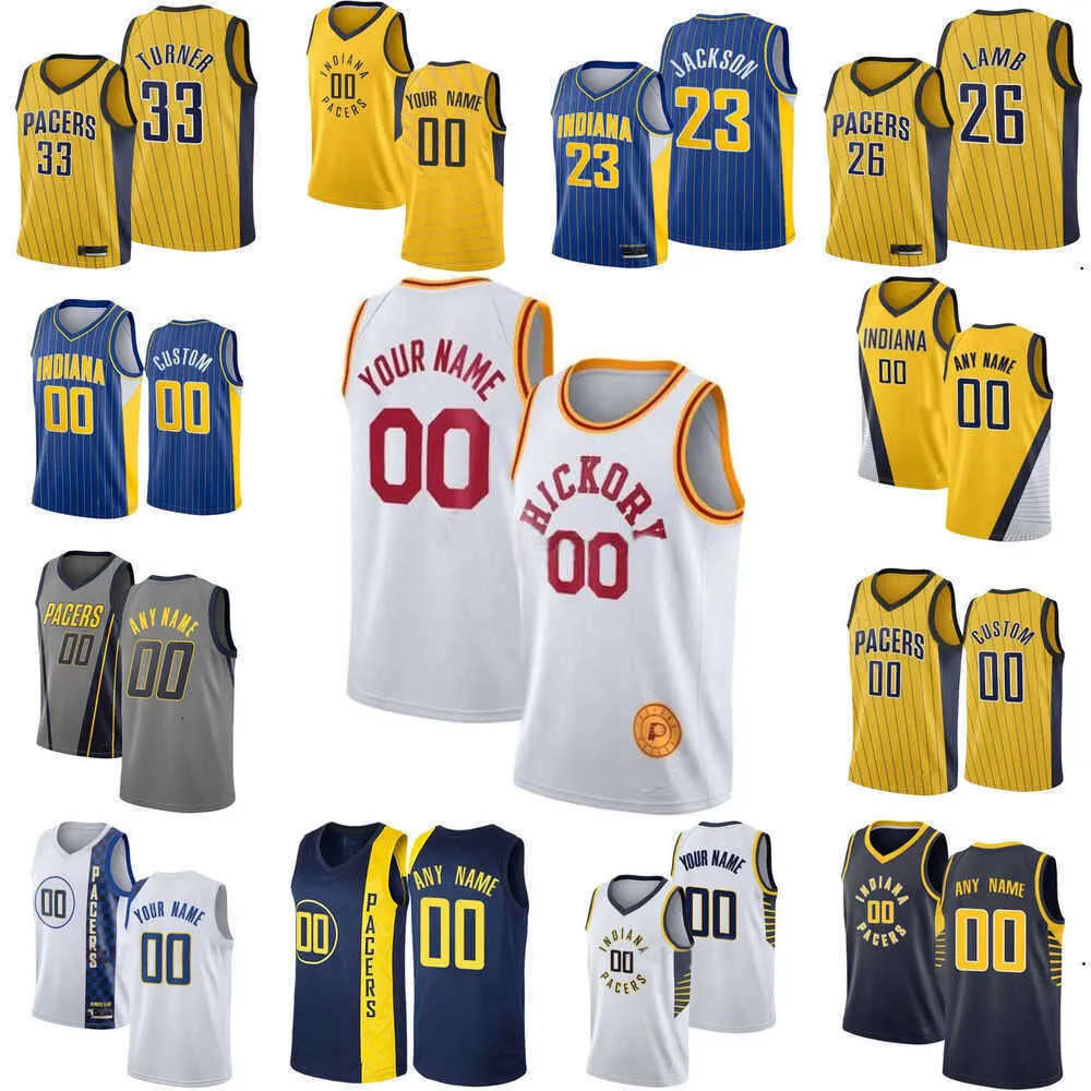 Maillot personnalisé pour hommes et femmes Indiana Pacers 11 Bruce Brown 33 Myles Turner 7 Buddy Hield 27 Daniel Theis 9 T.J.McConnell 0 Bennedict Mathurin