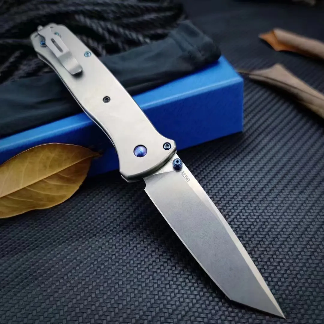 Titanium Handle BM 537 Tactical Folding Knife Outdoor Camping Fishing and Hunting Safety Defense Pocket Knives EDC Tool