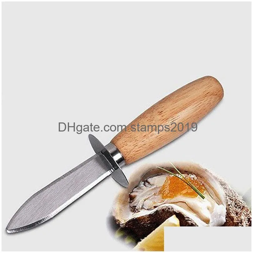 Küchenmesser Austernmesser Aus Edelstahl Mit Holzgriff Austern Schälen Meeresfrüchte Scharfkantiger Muschelöffner Jakobsmuscheln Muschelöffner Bh Dhinf