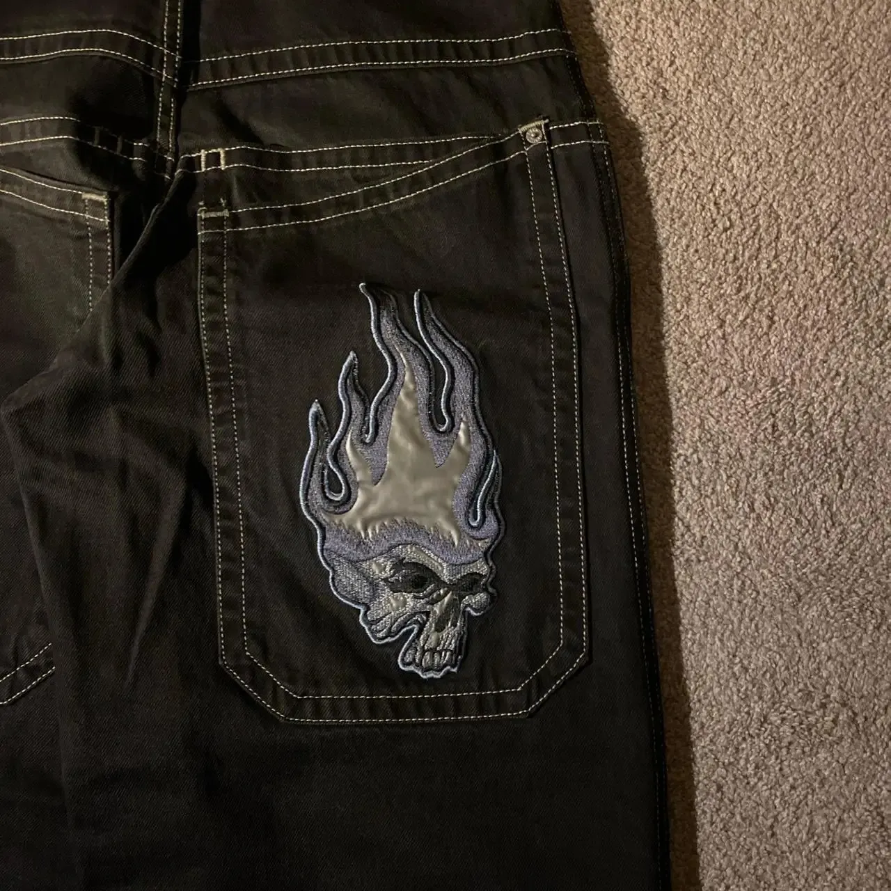 00s y2k JNCO jeans skull × flame tee XL 【公式通販】