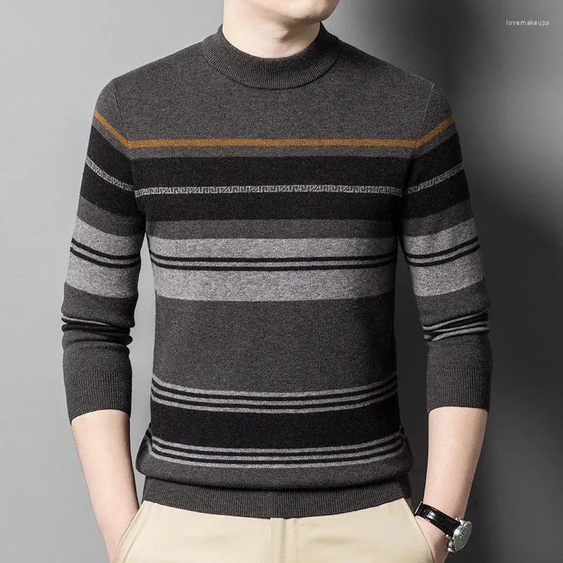 Męskie swetry jesień i zimowy rekrea Business Growen wełniany sweter dla owczej wełni
